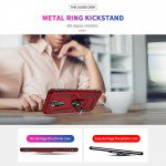 Wholesale LG Aristo 4+ (Plus) / Escape Plus / Tribute Royal K30 2019 Tech Armor Ring Grip Case with Metal Plate (Red)